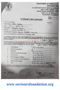 Shiv’s body has stopped producing blood cells.